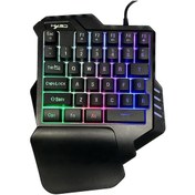 Resim Maiyame Hxsj G92 Tek El Klavye 35 Tuş Tek El Membran Mini 35 Tuş Oyun Klavyesi Renkli Arkadan Aydı Klavye 