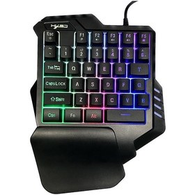 Resim Maiyame Hxsj G92 Tek El Klavye 35 Tuş Tek El Membran Mini 35 Tuş Oyun Klavyesi Renkli Arkadan Aydı Klavye 