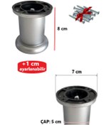 Resim ŞENEL Yapı Market 8 Cm Gri Ayarlanabilir Jumbo Ayak Tv Ünitesi, Koltuk, Dolap Ayağı, Mobilya Yükseltici 