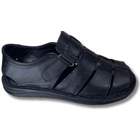 Resim Comfort Siyah Hakiki Deri Comfort Tabanlı Erkek Sandalet Yazlık Ayakkabı 40 Siyah 