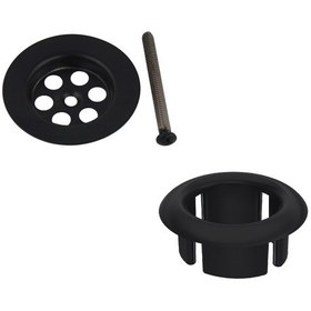 Resim Fkn Siyah Lavabo Süzgeci Ve Su Taşma Yüzüğü 