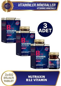 Resim Nutraxin B12 Vitamin 1000 Mcg 60 Dilaltı Tablet 3 Adet 