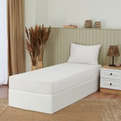 Resim Nuvomon Tek Kişilik Penye Çarşaf Seti - Beyaz - 100x200 cm + 50x70 cm 