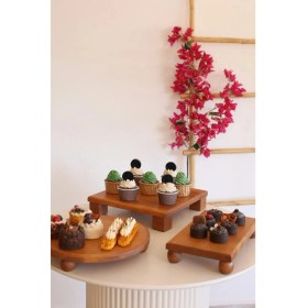 Resim Justwood Justwood Ahşap Kahvaltılık Sunum Servis Tabağı Çeyiz Seti 