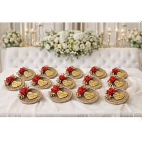 Resim Jüt Pano İçinde Kalp Temalı Magnet Çiçekli Şık Ve Modern No 031 