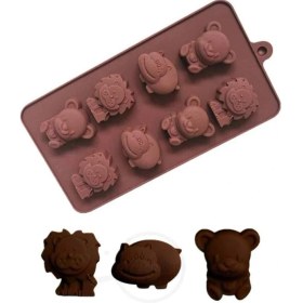 Resim Silikon Kalıp Safari Hayvanları Şekilli 8 Li 