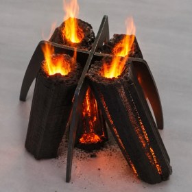 Resim Kvox Flint 2.0 Çok Amaçlı Demir Ateş Izgara Ayağı | Mangal, Ocak ve Şömine İçi Odun Tutucu 