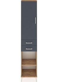 Resim Arges Dolap 3 Raflı 2 Çekmeceli Tek Askılı 44x30x221 Çam-antrasit Atlas Çam 