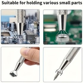Resim 1 adet Hassas 4 Pençeli Takı Cımbızı - Ergonomik Metal/Alüminyum El Sanatları Aracı, Mücevherler, Elmaslar, Boncuklar & Küçük Parçalar için, Dişsiz Tasarım, Takı Yapımı için Çok Yönlü Pense 