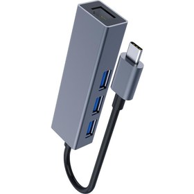 Resim DM CHB013 Type-C to RJ45 Gigabit Ethernet ve USB 3.0 Çoklayıcı Dönüştürücü 