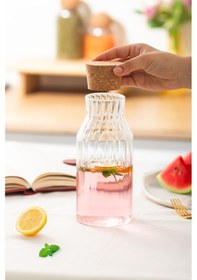 Resim Porsima 2095 Mantar Kapaklı Ve Cam Başucu Sürahisi 950ml 