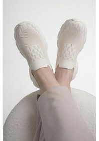 Resim Leola Guja İthal Özel Seri Taş Detaylı Triko Kadın Spor Ayakkabı Bej Bej 