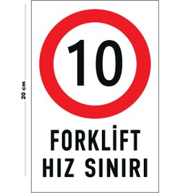 Resim Lucena Metal Forklift Hız Sınırı 15 cm x 20 cm Uyarı Levhası Yönlendirme Tabelası 