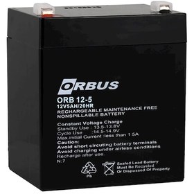 Resim AKÜ 12 VOLT 5 AMPER ORBUS ORB12-5 (90 X 70 X 101 MM) 