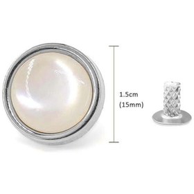 Resim hapshoe 20 Adet Yarım Yuvarlak 15mm İnci Çakma Rivet 