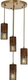 Resim Avonni AV-60265-4ET Eskitme Kaplama Modern Avize E27 Metal Ahşap 35cm 