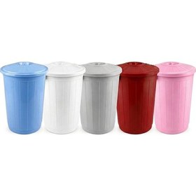 Resim Çöp Kovası 70 Lt Plastik Çöp Kovası Kapaklı Büyük Boy Çöp Bidonu Dayanıklı Çöp Kovası Renkli 