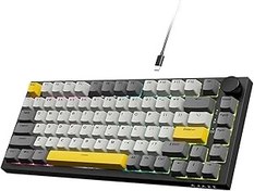 Resim AJAZZ AK820 %75 Kablolu RGB Mekanik Klavye, Ses Kontrol Düğmeli, Güney LED, Boron Köpük, PBT Tuş Kapakları, Hot-Swappable Oyun Klavyesi Popüler Renkler 