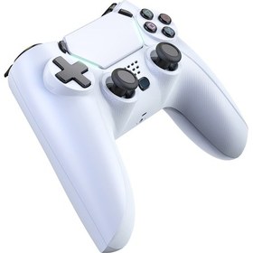 Resim Springsun Beyaz Ps4/pc Kablosuz Oyun Kolu - Çift Motor Titreşimi, Dokunmatik Panel, 800mah Pil, 3.5mm Ses Girişi Ve Hoparlör 