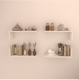 Resim Rafkestir 4 Lü L Raf Set ( 45 Cm ) Beyaz ( Mat ) 