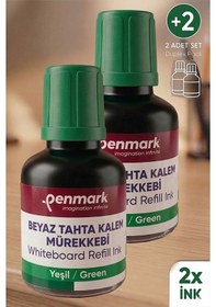 Resim Yeşil Yazı Tahta Kalemi Mürekkebi 30 Ml 2 Adet Penmark Tahta Kalemi Mürekkepi Kolay Silinebilir Doldurulabilir Canlı 