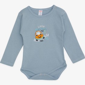 Resim Breeze Erkek Bebek Çıtçıtlı Zıbın Body Küçük Tamirci 9 Ay-3 Yaş, Buz Mavisi 