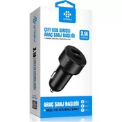 Resim valya 31A Çift Usb Girişli Araç Şarj Başlığı Arbaks ARB-607 