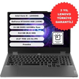 Resim Lenovo Loq 15IAX9 Intel Core I5 12450HX 24GB 512GB SSD RTX4050 Freedos 15.6" Fhd 83GS00QGTR 