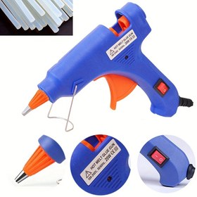 Resim 20W Mini Taşınabilir Sıcak Silikon Tabancası, Yapıştırıcı Çubukları ile Ev Onarımı, El Yapımı Kumaş DIY, Ahşap, Cam, Kartlar, El İşi Tutkalı için uygundur - AB Fişi 