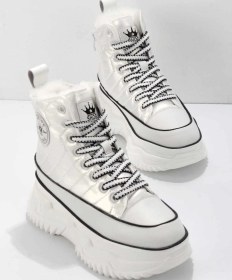 Resim Beyaz Hakiki Deri Kadın Bot & Bootie K02185035608 Beyaz 