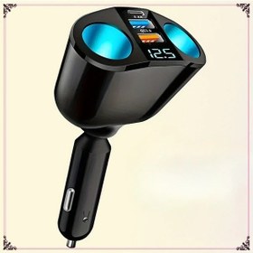 Resim Sunshine011 Çift Usb Araba Şarj Cihazı Dijital Ekranlı Siyah 2si 1 Arada Typec Port Hızlı Şarj Modern Araç Aksesuarı 