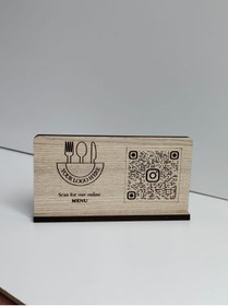 Resim HARPİES IBAN Standı| Hesap Bilgileri Karekod Stant|QR Kod Ödeme Ahşap Masaüstü Çerçeve|Menü Standı|MK5004 