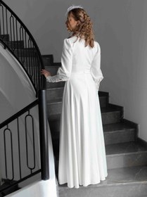 Resim İnci Kolyeli Helen Gelinlik - 36 / Ekru 