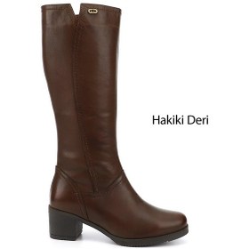 Resim Gönderi(R) Gönderir Kadın Kahve Antik Fermuarlı Kalın Topuklu Hakiki Deri Çizme Gkzc13446529 Kahverengi 