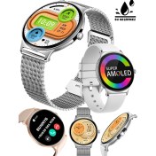 Resim Reeder S71 Uyumlu Su Geçirmez Akıllı Saat Metal Kordon Amoled Ekran 1.43 Inç 