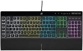 Resim Corsair K55 RGB PRO Oyuncu Klavyesi, Türkçe, RGB LED, 5 Bölge Dinamik RGB Aydınlatma, IPS42 Su ve Toz Dayanıklılık, 6 Adet Ayarlanabilir Makro Tuş (CH-9226765-TR) 