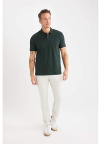 Resim DeFacto %100 Pamuk Regular Fit Polo Yaka Kısa Kollu Basic Düz Pike Kumaş Tişört C1293AX25SPGN1214 