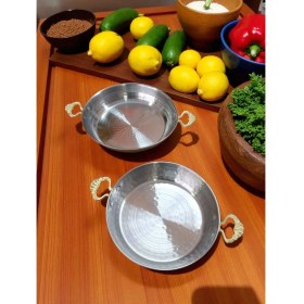 Resim Russet 2'li Sahan Menemen Tava Seti, Sarı Kulplu 18 cm ve 20 cm Dövme Işçilikli Çelik 