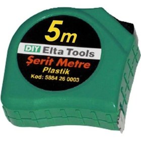 Resim Elta Şerit Metre 19 Mm Stoplu Plastik İzeltaş Yan Markası 5 Metre 