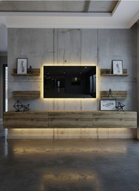 Resim Resital Ledli Duvara Monte Tv Sehpası - Ceviz - W6020-2 Ceviz 