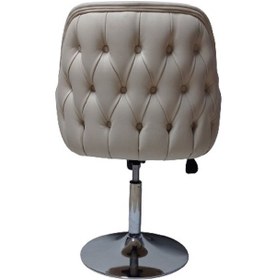 Resim Tekli Bekleme Koltuğu Tepsi Ayaklı Krem Renk Suni Deri 