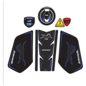 Resim Tvs Raider Tank Pad Sticker Seti Mavi Siyah Redlinegrafik 