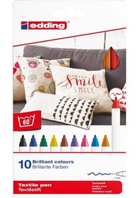 Resim Edding 4600 Kumaş Kalemi 10'Lu Set 