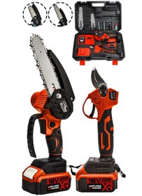 Resim Assur ASR1014 18V Dal Budama Makası & Testeresi 2li Set Kırmızı 