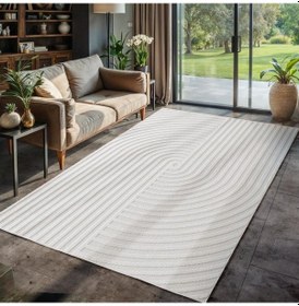 Resim Modern Bohem Krem Salon Mutfak İç Dış Mekan Teras Balkon Oda Çocuk Halısı Krem - Krem 