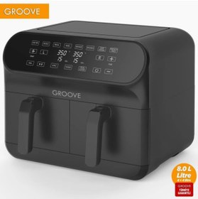 Resim Delixa Groove Max XXL 1800W (4Lt+4Lt) 8Lt Çift Hazneli Airfryer Air Fryer Yağsız Sıcak Hava Fritözü Siyah 