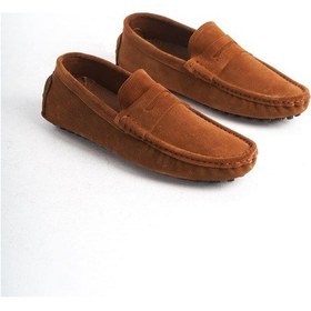 Resim Mubiano Hakiki Deri Erkek Süet Taba Loafer -mssr1277-tb Taba 
