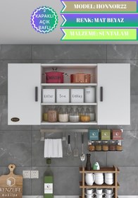 Resim Kenzlife Hazır Mutfak Honnor22 Byz 060*120*22 Mutfak Banyo Dolabı Kapaklı Raflı 