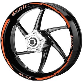 Resim Deeb Motosiklet Jant Şeridi Universal Turuncu Beyaz Model S N11.25945 