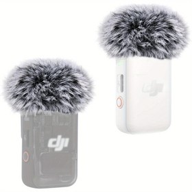 Resim 2'li Paket DJI Mic 2 Kablosuz Lavalier Mikrofonu için Yumuşak Rüzgarlık, Görüşme Kaydı İçin Uygun, Siyah 
